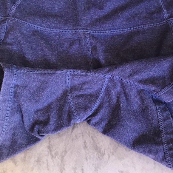 Baleaf side pocket high waist heathered blue biker shorts - Picture 7 of 14